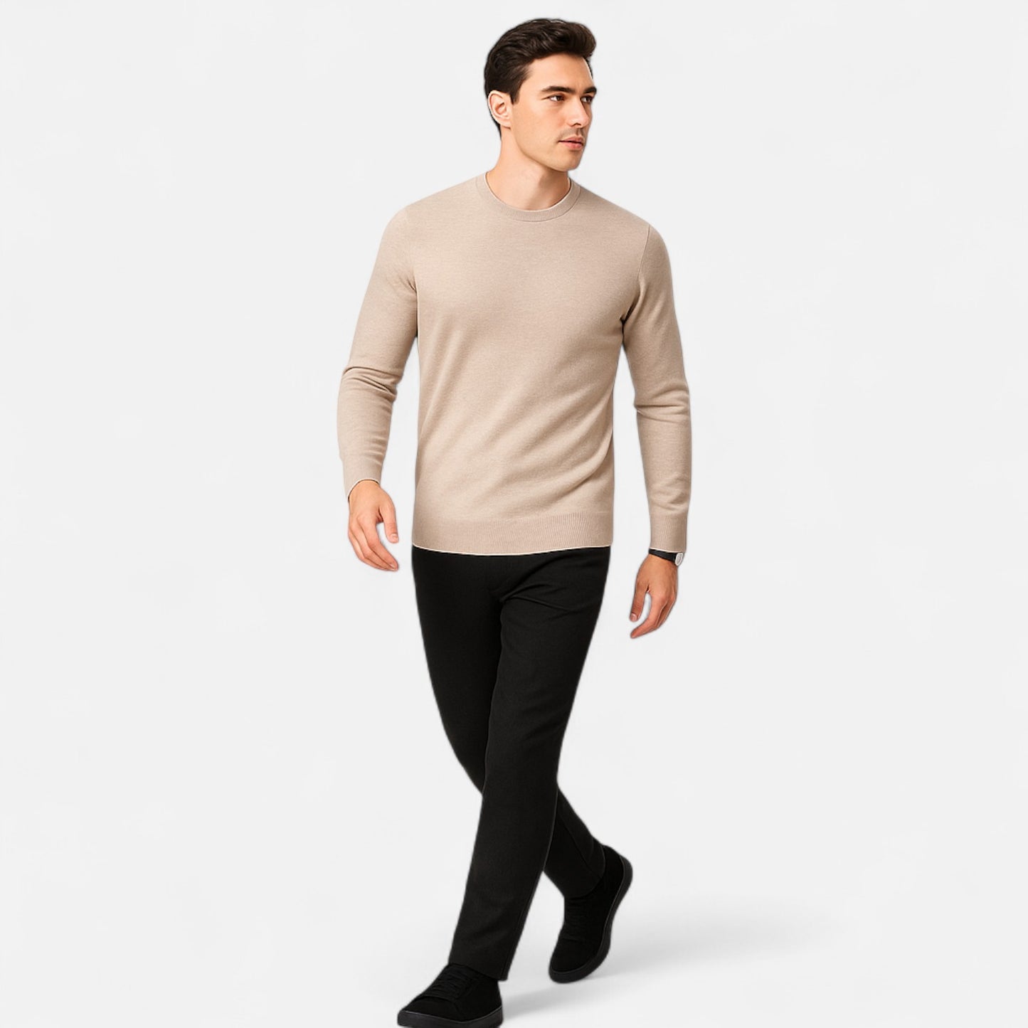 Velclairemode | Pull Homme à Col Semi-Montant – Maille Oversize, Col Élastiqué, Chaleur et Confort Décontracté