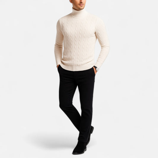 Velclairemode | Pull Col Roulé Homme Décontracté – Maille Laine Tricotée, Chaleur et Confort Assurés
