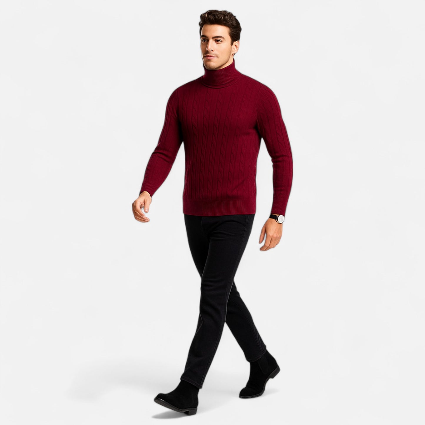 Velclairemode | Pull Col Roulé Homme Décontracté – Maille Laine Tricotée, Chaleur et Confort Assurés