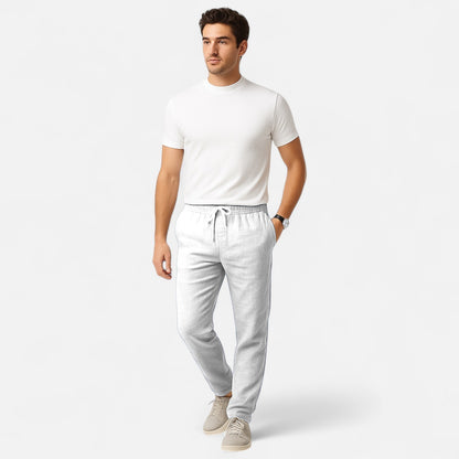 Velclairemode | Pantalon coton‑lin souple coupe heritage