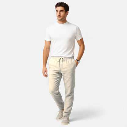 Velclairemode | Pantalon coton‑lin souple coupe heritage