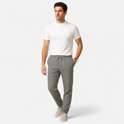 Velclairemode | Pantalon coton‑lin souple coupe heritage