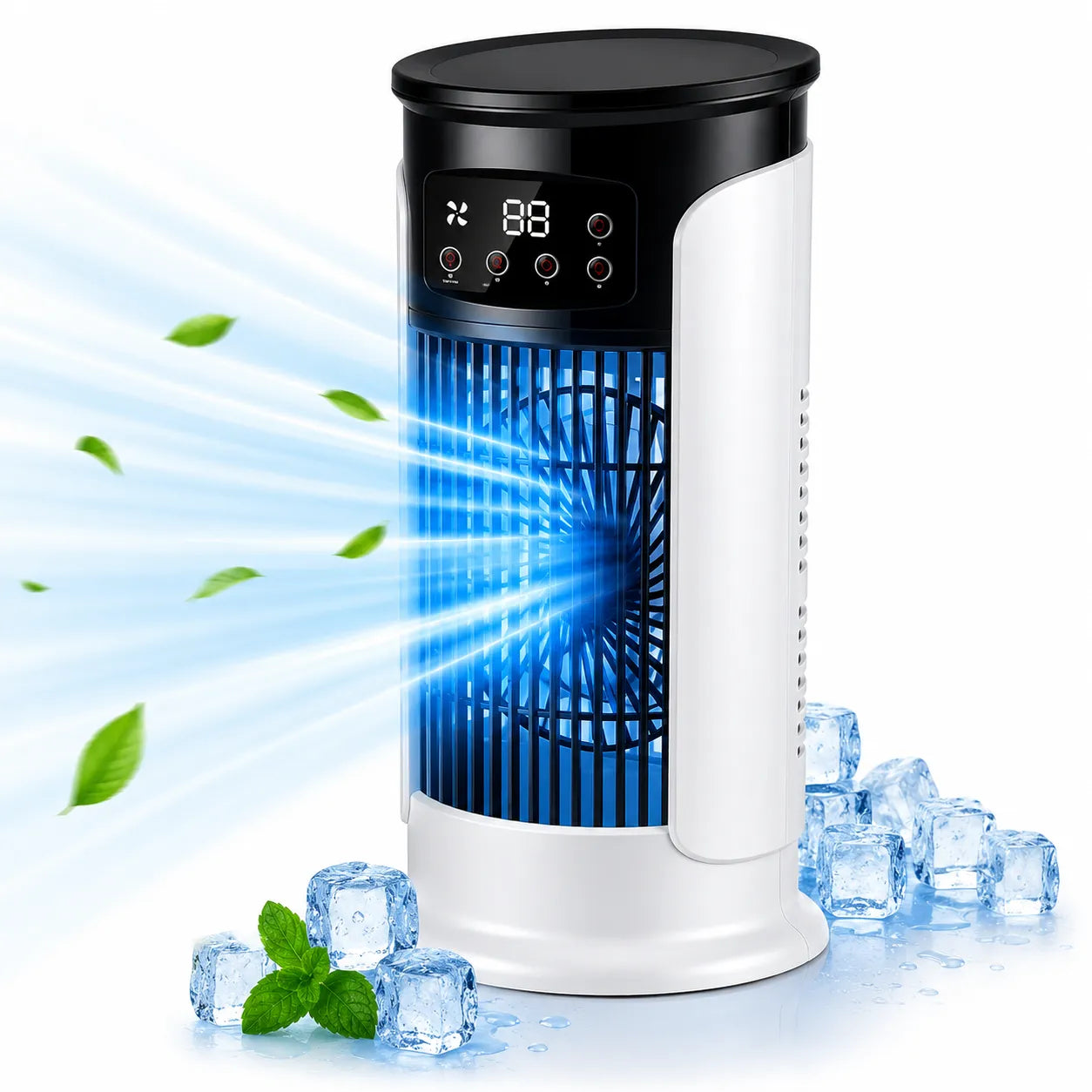 Resfriador de Ar Portátil 3 em 1 com Nebulização e Iluminação LED