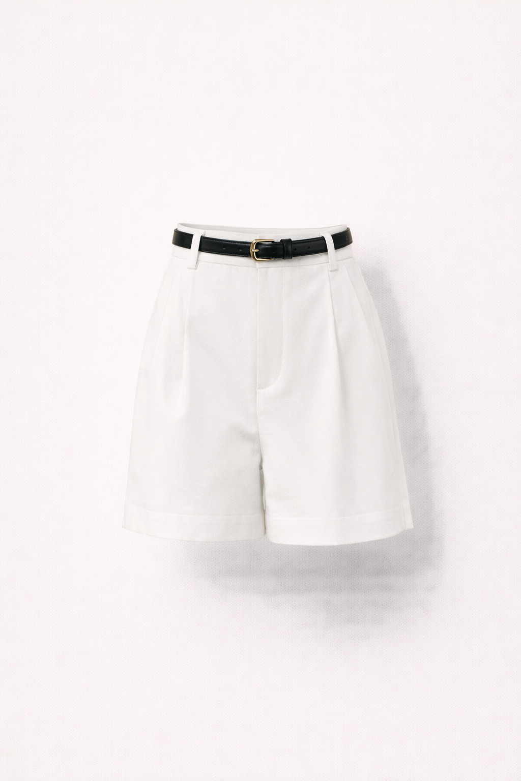 Short en Toile à Taille Haute et Coupe Large avec Poches pour Femme