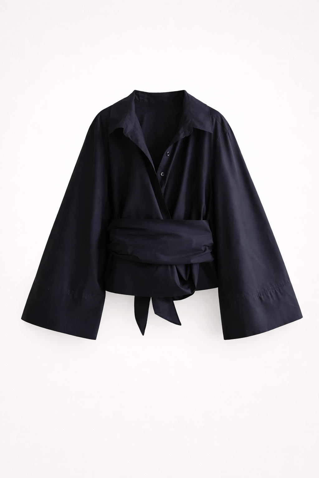 Veste Cache-Coeur à Manches Larges avec Ceinture à Nouer pour Femme