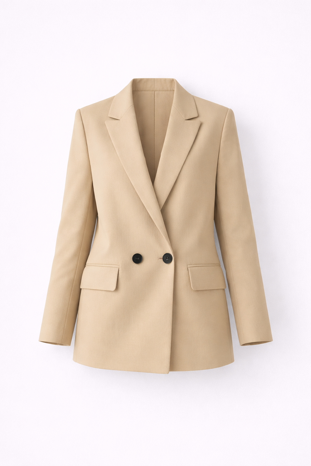 Blazer Oversize Ajusté à Double Boutonnage avec Revers Crantés pour Femme