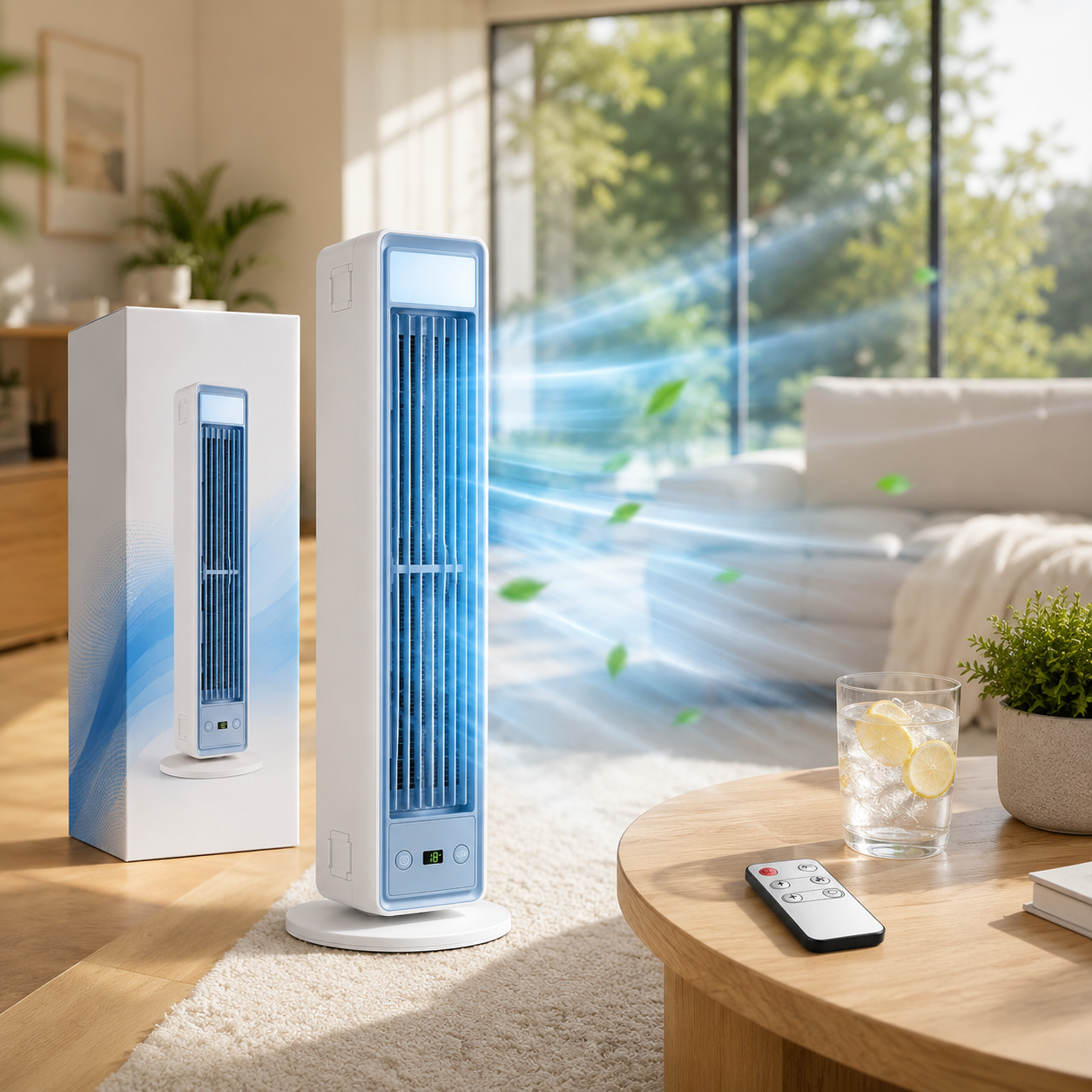 Bladløst Tårnventilator med Multidirektionel Luftstrøm