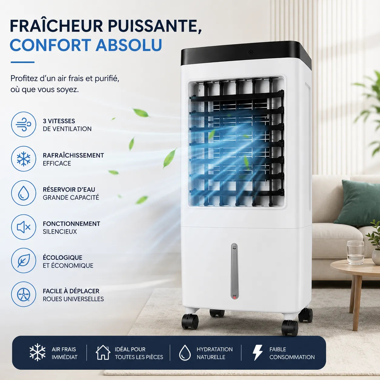 10L Portable Air Conditioner Without Exhaust with Remote Control