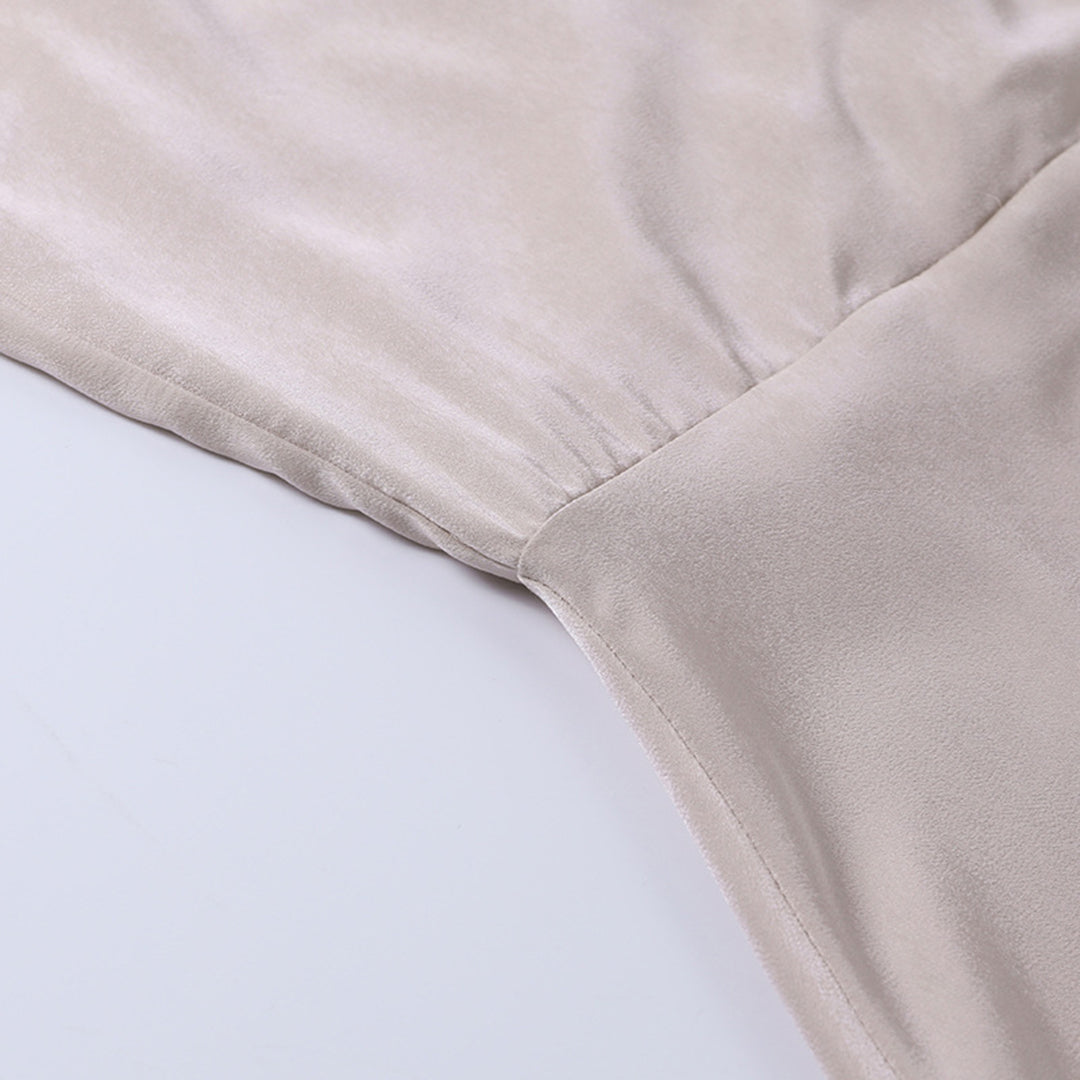 Robe Longue de Soirée à Bretelles Spaghetti avec Col en V et Fente Haute