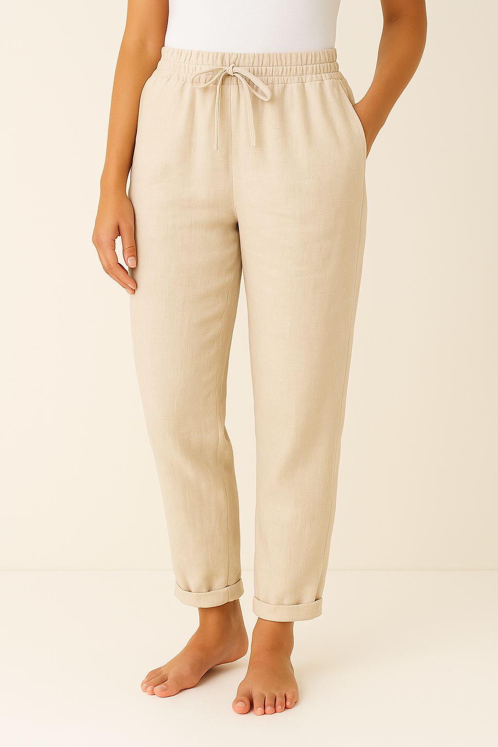 Pantalon Femme Taille Élastique Confortable