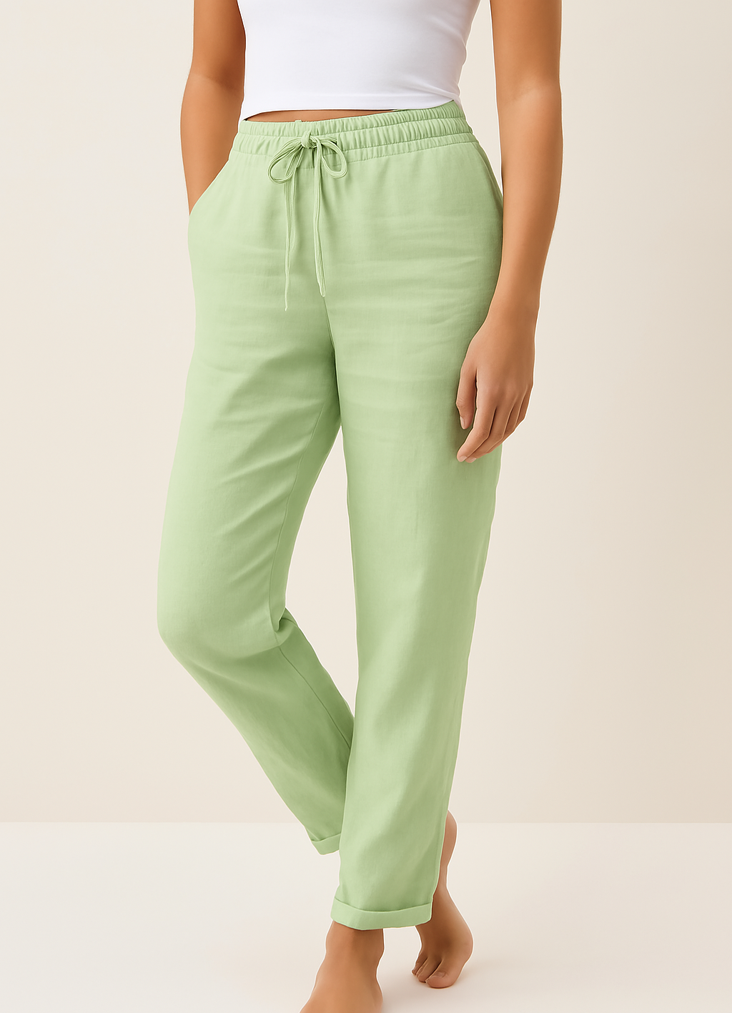 Pantalon Femme Taille Élastique Confortable