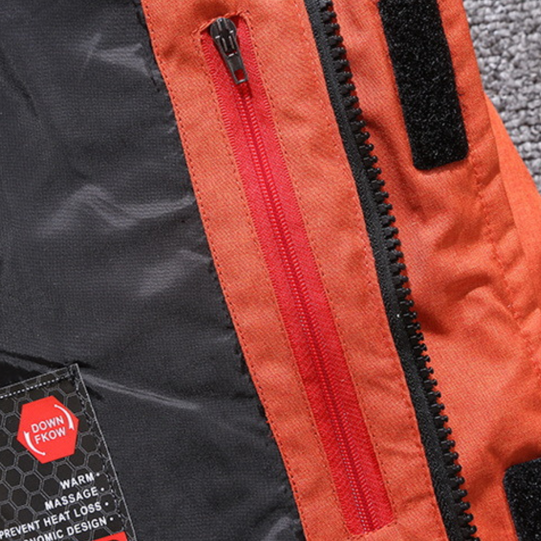 Hombre Chaqueta Acolchada Exterior Plumón de Ganso Resistente al Agua Diseño Sencillo Versátil