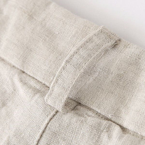 Pantalon en lin homme — coupe droite — tenue décontractée quotidienne