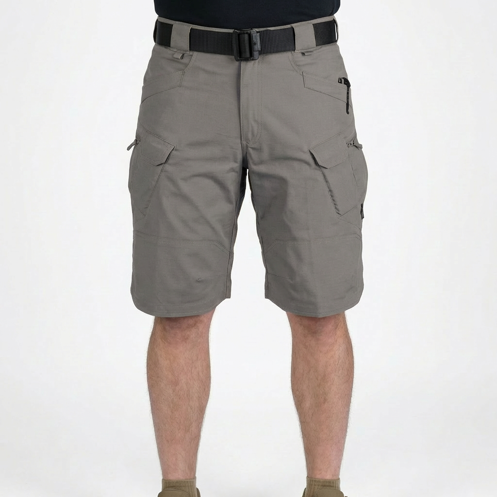 Bermuda cargo tattici da uomo con multiple tasche e vita elastica