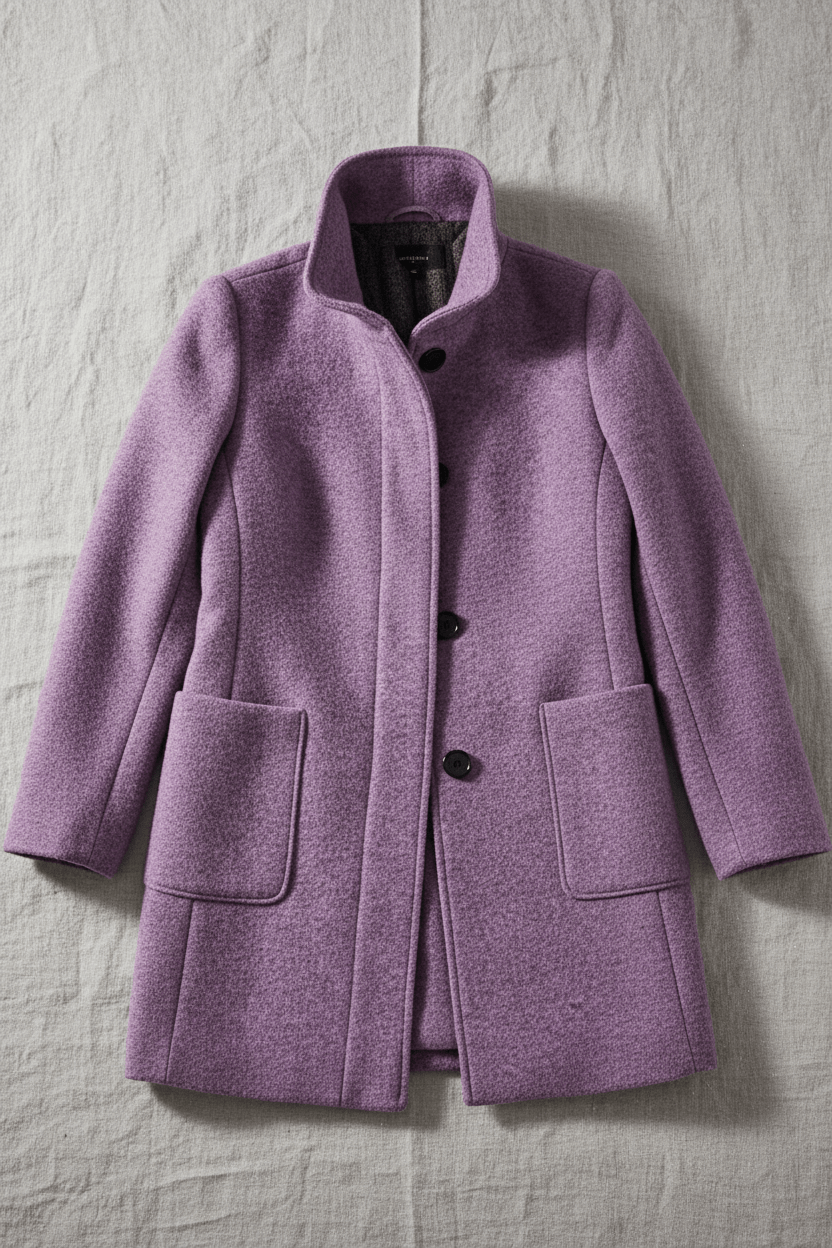 Donna cappotto da ufficio in misto lana, taglio aderente, caldo, elegante, senza tempo