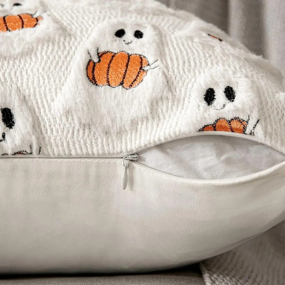 Soft Plush Pumpkin Cushion Cover, Halloween Living Room Décoration