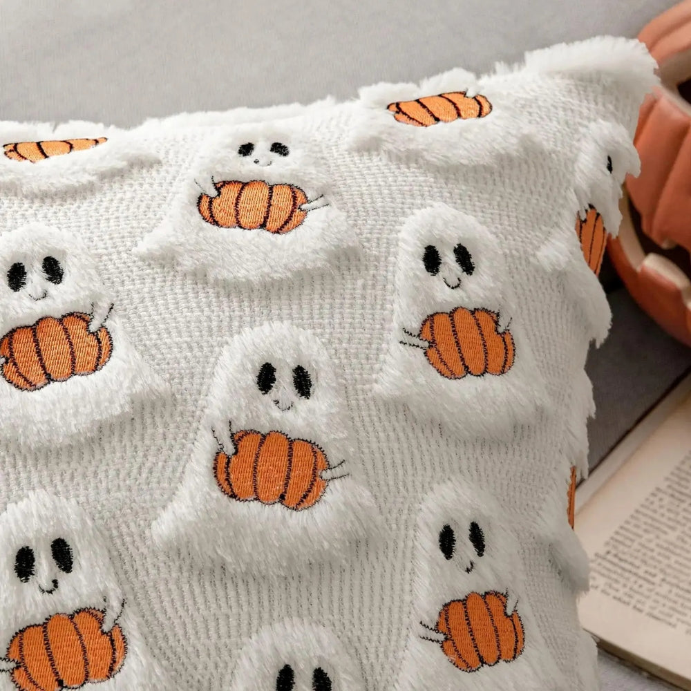 Soft Plush Pumpkin Cushion Cover, Halloween Living Room Décoration