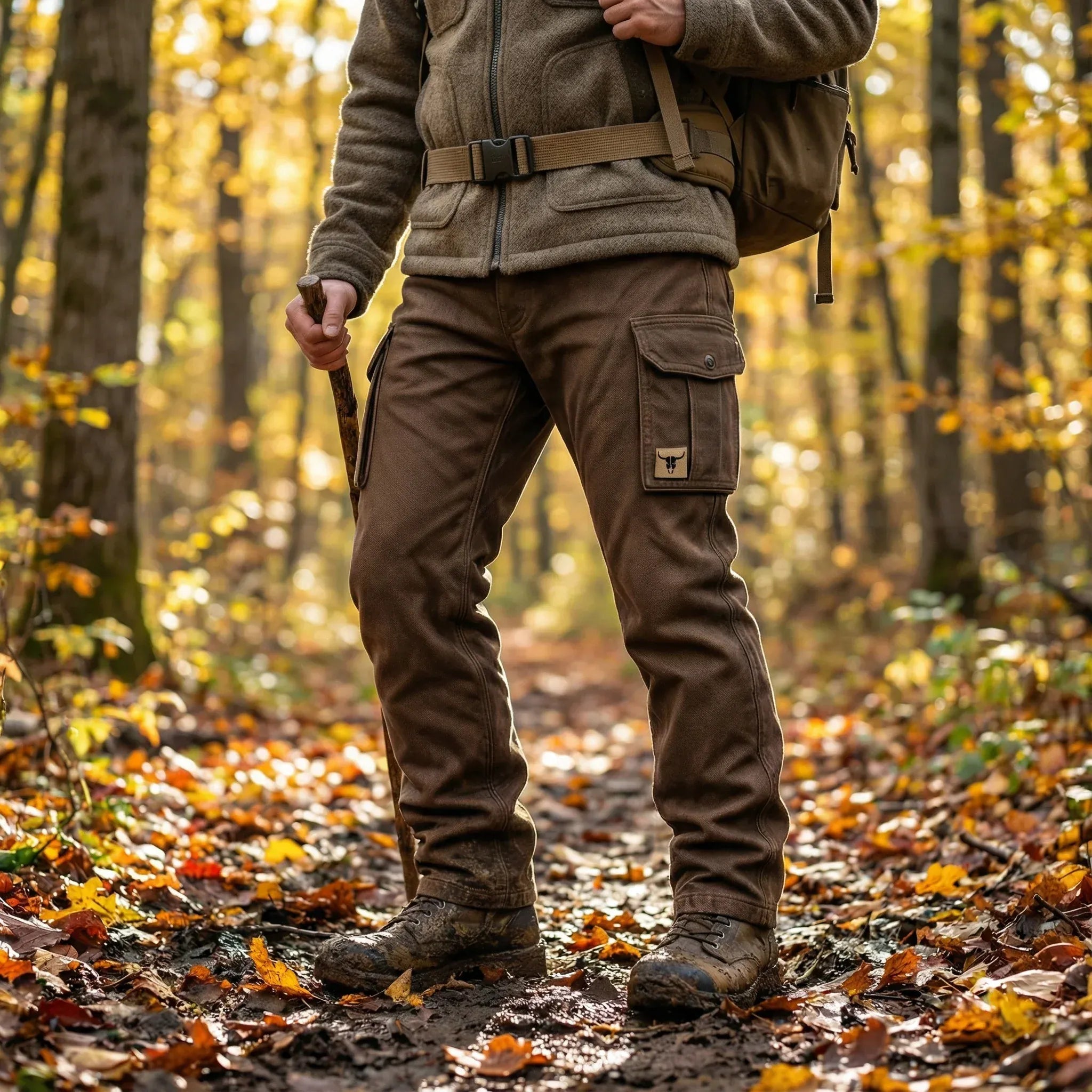 Homme Pantalon Cargo Travail Quotidien Toile Résistante Poches Renforcées