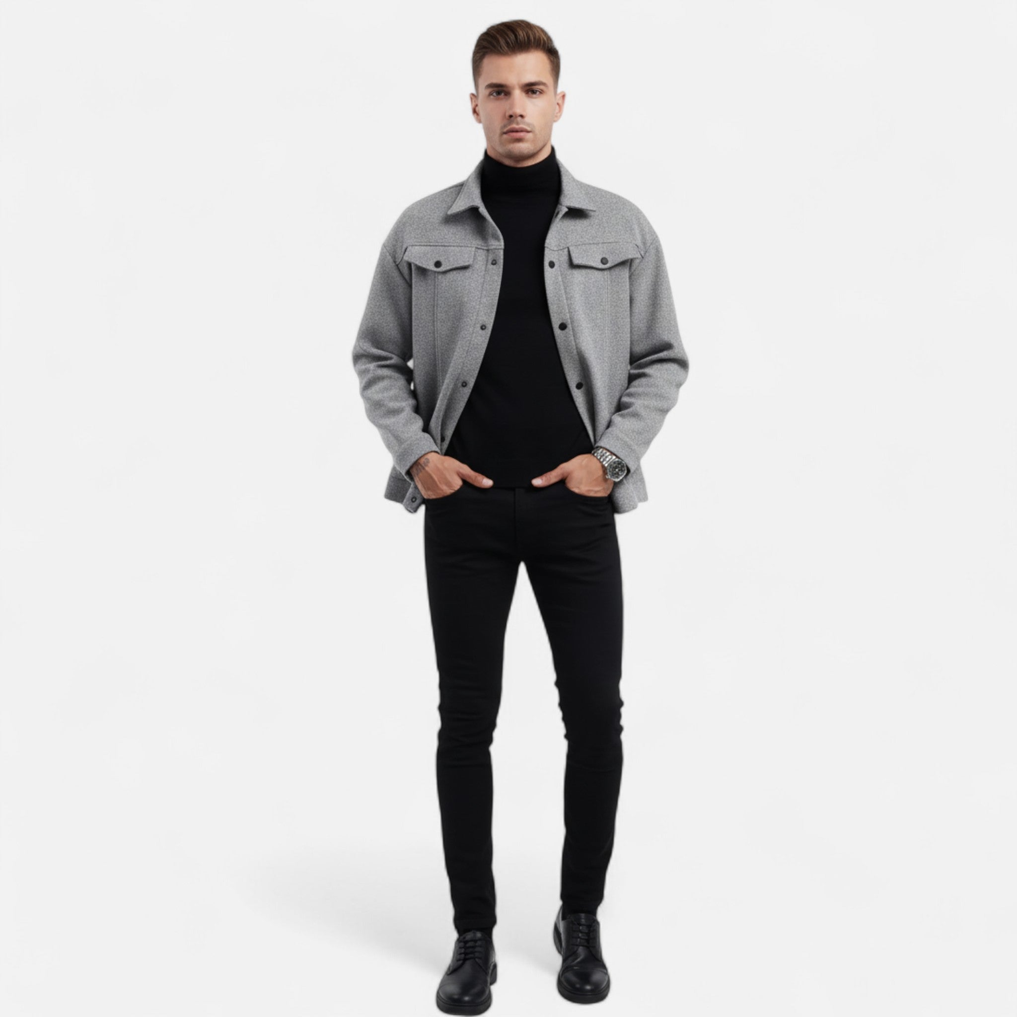 Velclairemode | European Men's Jacket with Lapel Collar for Spring and Autumn