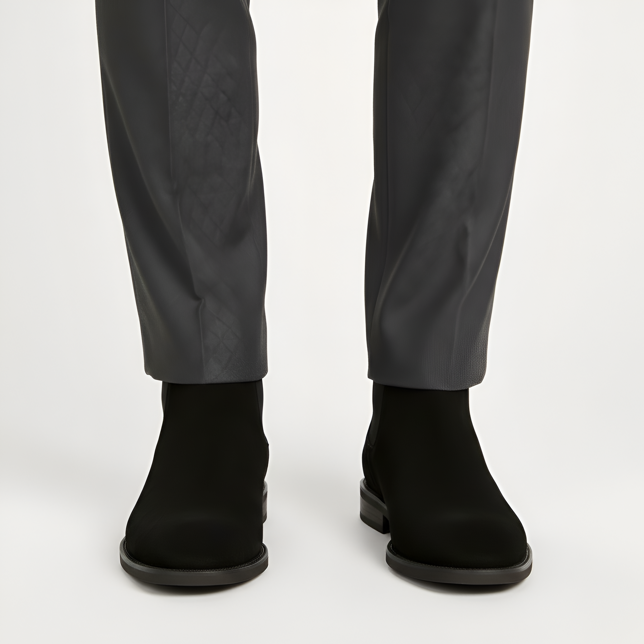 Bottines Chelsea en Daim de Vachette à Bout Pointu et Semelle en Caoutchouc pour Homme