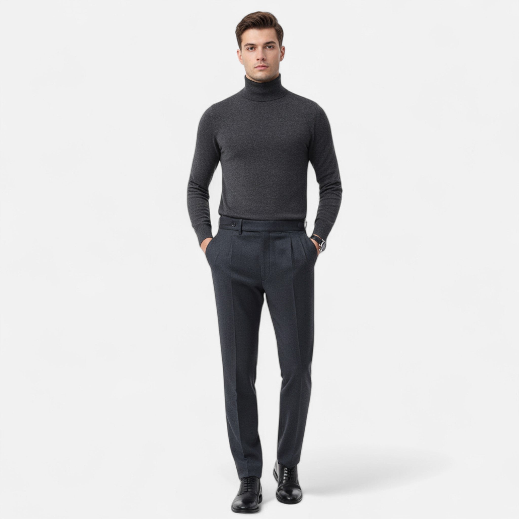 Velclairemode | Men's High Neck Slim Fit Sweater Autumn-Winter