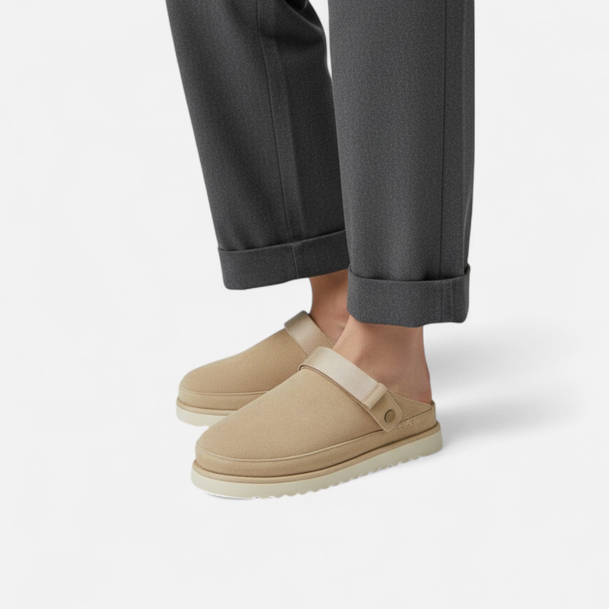 Velclairemode | Women's Leather Mules with Thick Soles