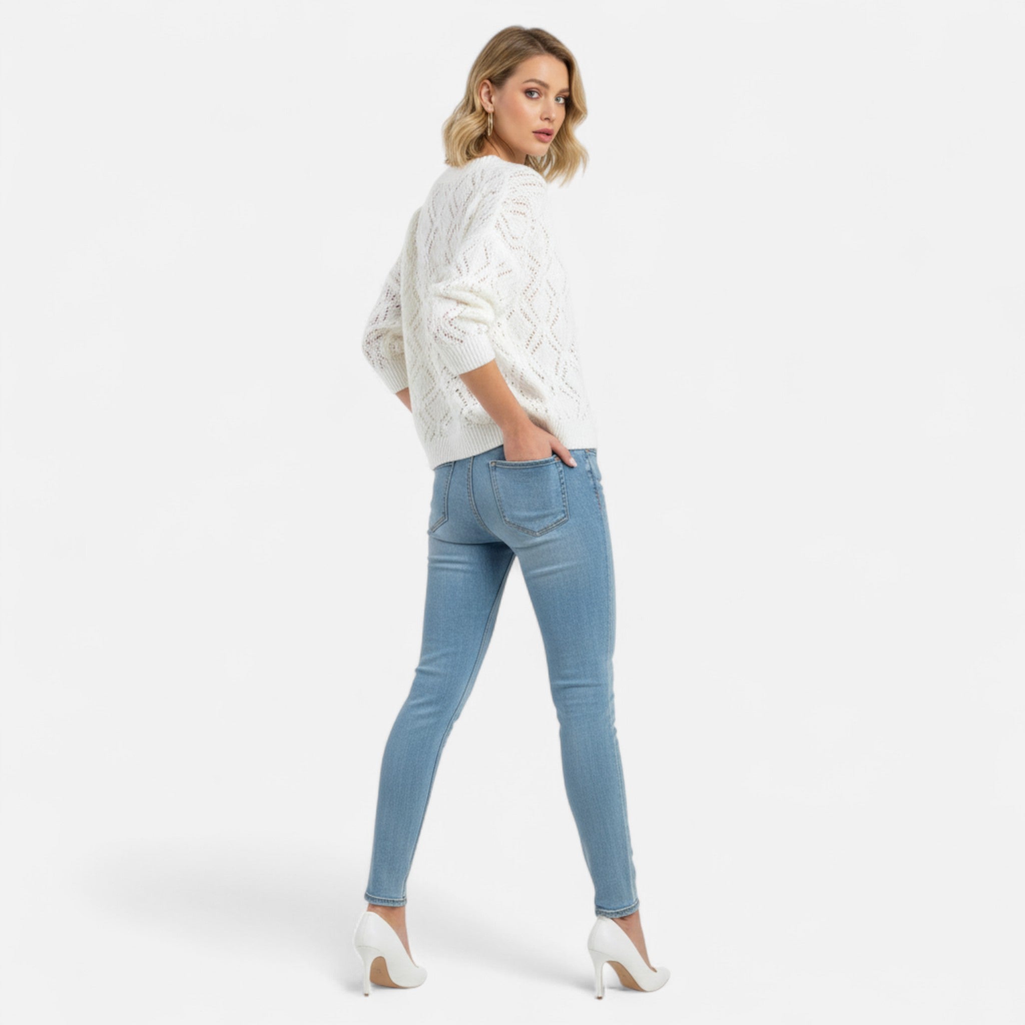 Velclairemode | Women's Loose V-Neck Sweater Fall-Winter