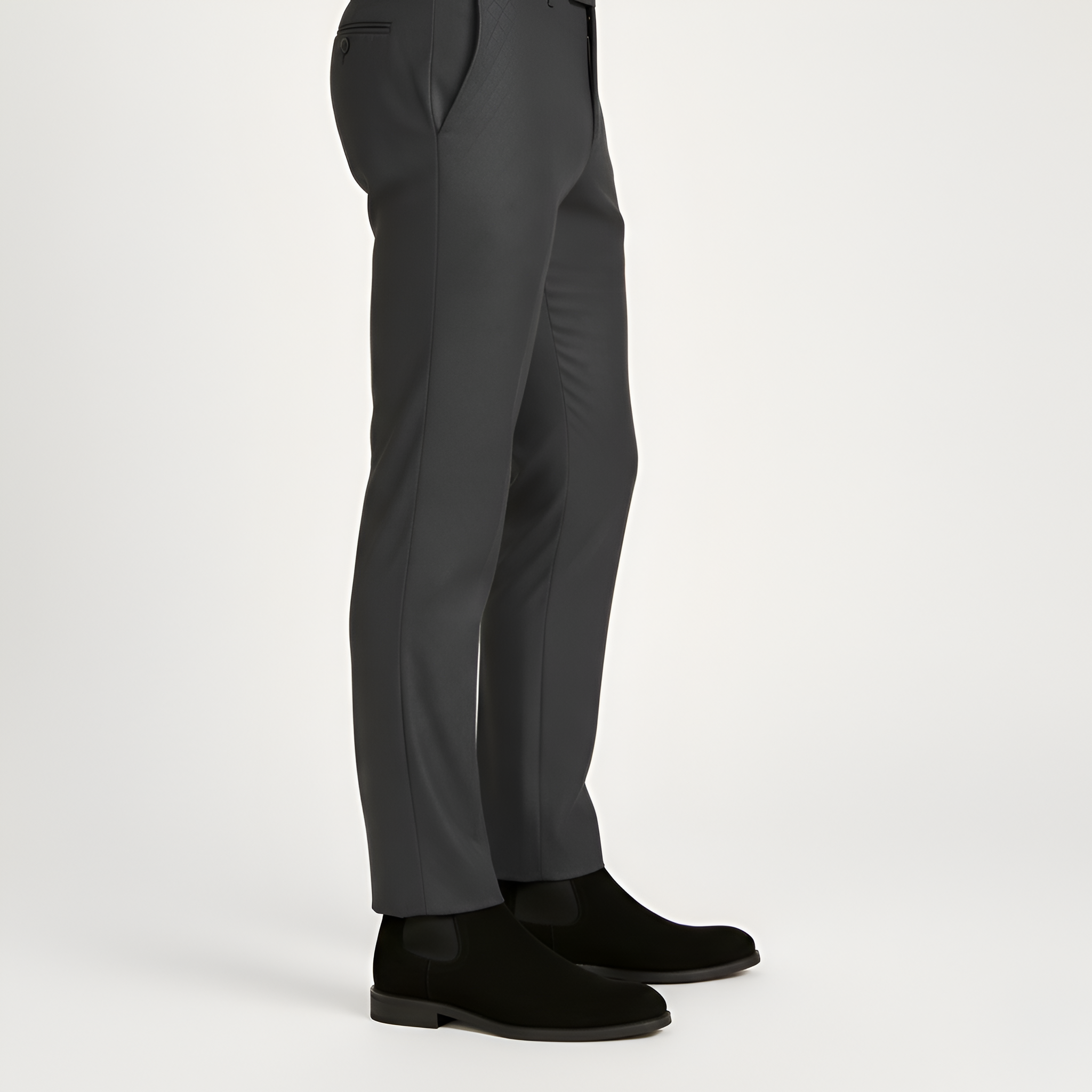 Bottines Chelsea en Daim de Vachette à Bout Pointu et Semelle en Caoutchouc pour Homme