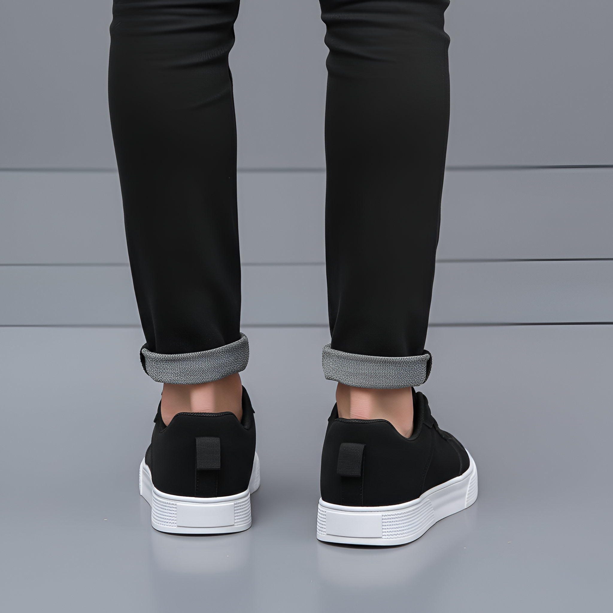 Chaussures de Skate en Toile pour Homme Basket Urbaine Basse à Semelle Plateforme