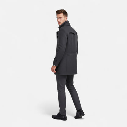 Velclairemode | Manteau Homme Tweed Double-Boutonnage Automne-Hiver