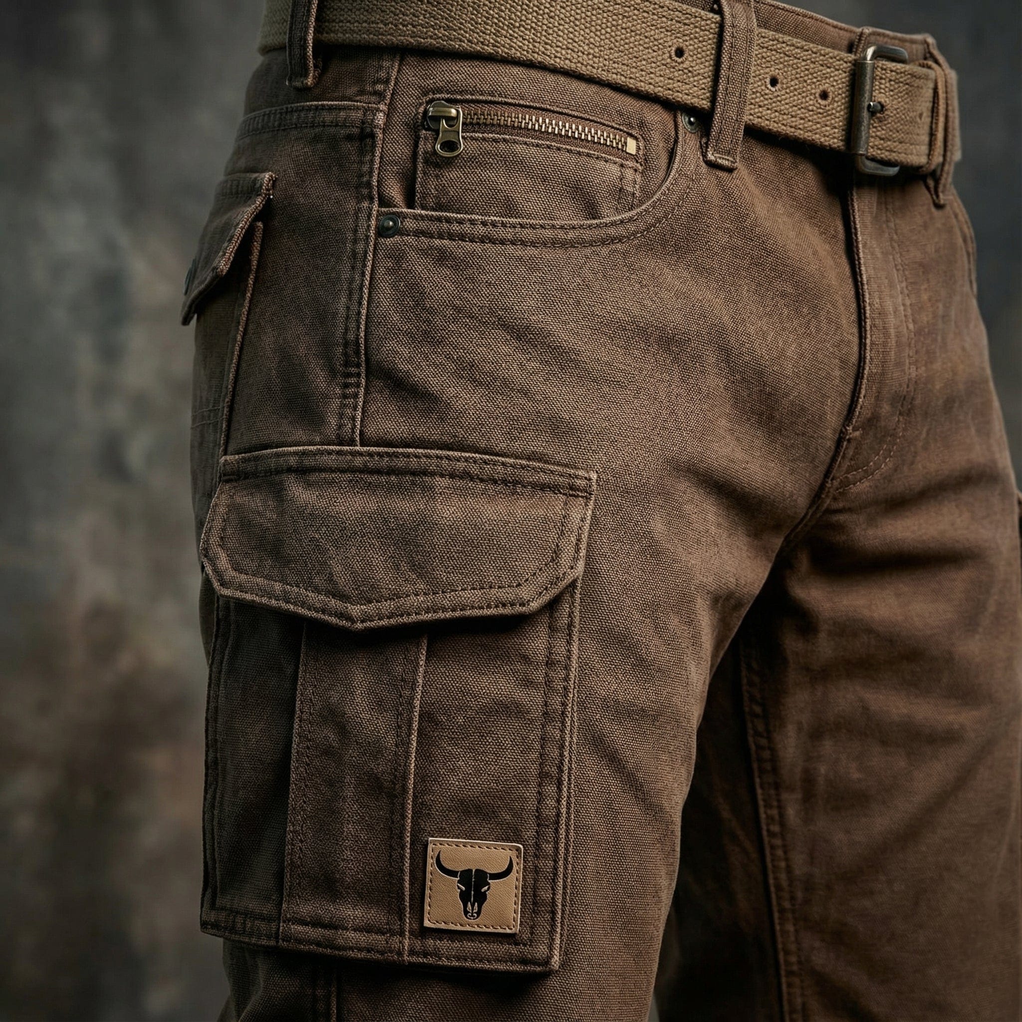 Homme Pantalon Cargo Travail Quotidien Toile Résistante Poches Renforcées