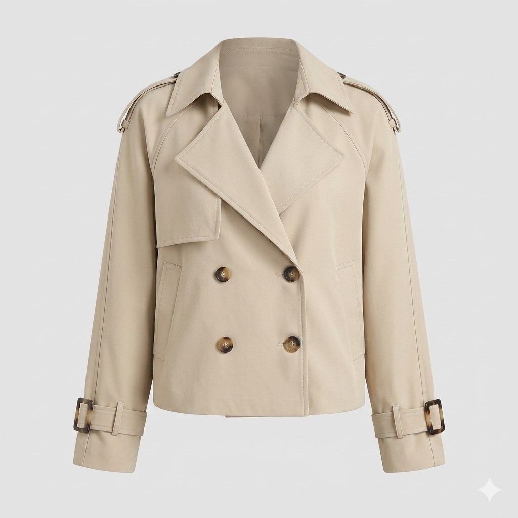 Femme Trench Court Bureau Double Boutonnage Design Exclusif Confort Toute la Journée