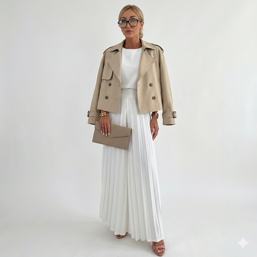 Femme Trench Court Bureau Double Boutonnage Design Exclusif Confort Toute la Journée