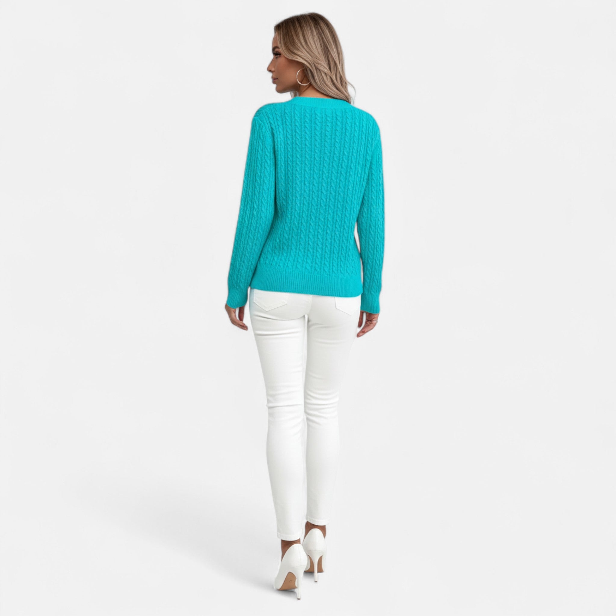 Velclairemode | Women's Round Neck Loose Fit Sweater for Autumn-Spring