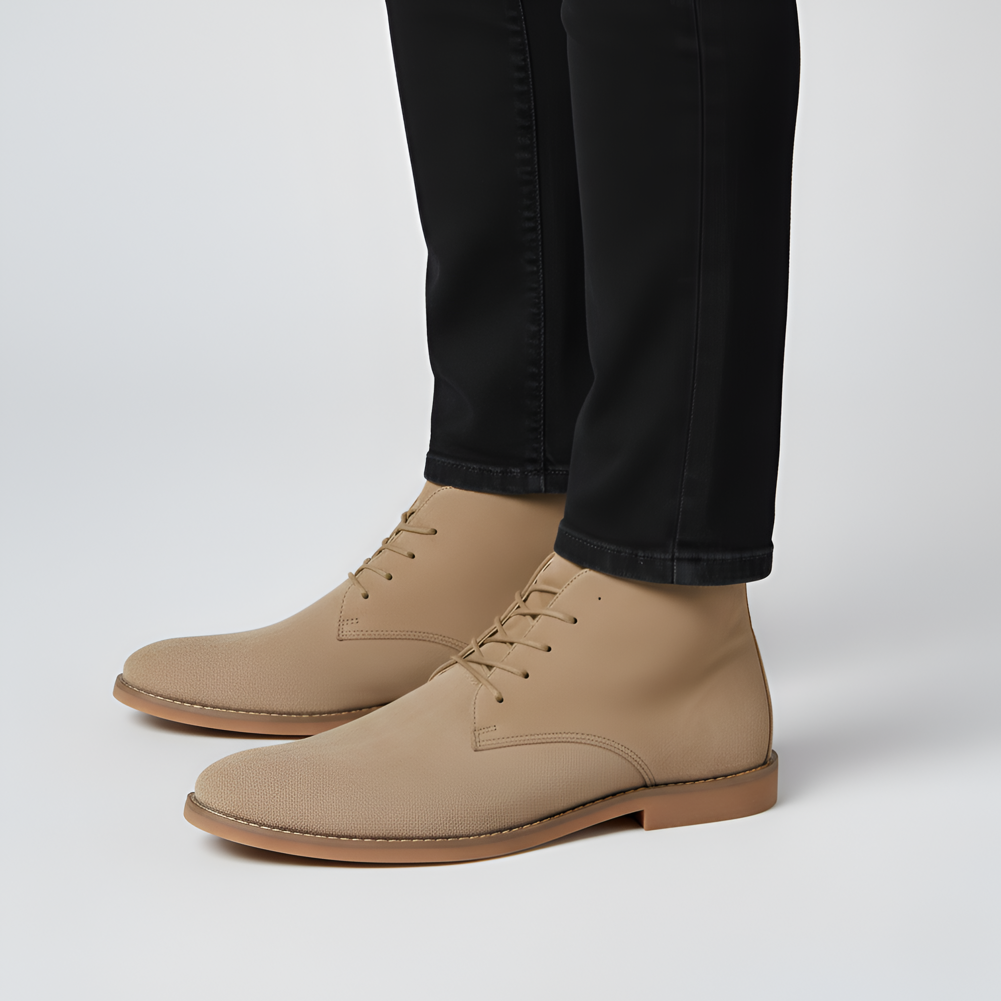 Bottines Desert en Daim Synthétique à Lacets et Bout Pointu pour Homme