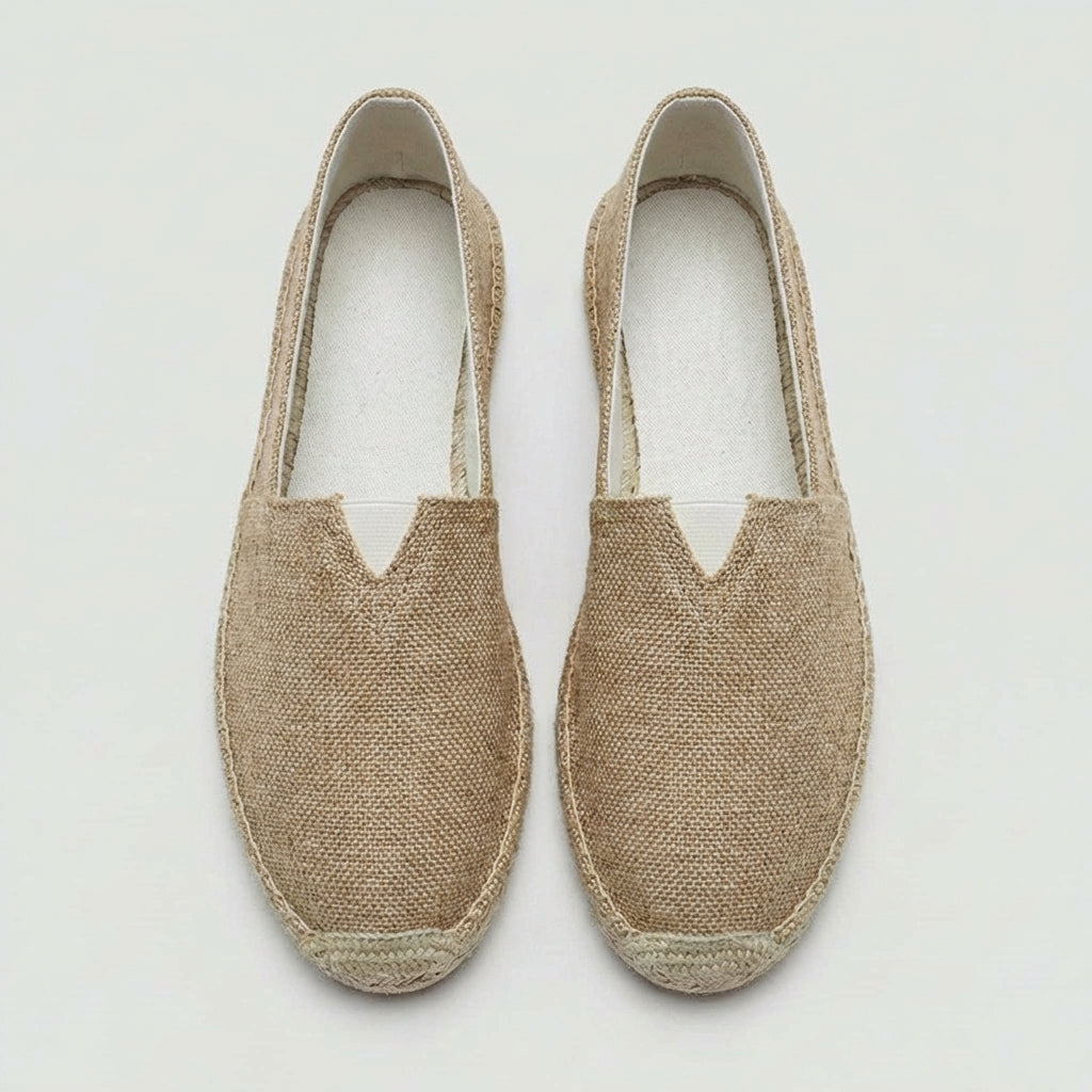 Alpargatas de lino para hombre — mocasines casuales — vacaciones en la playa