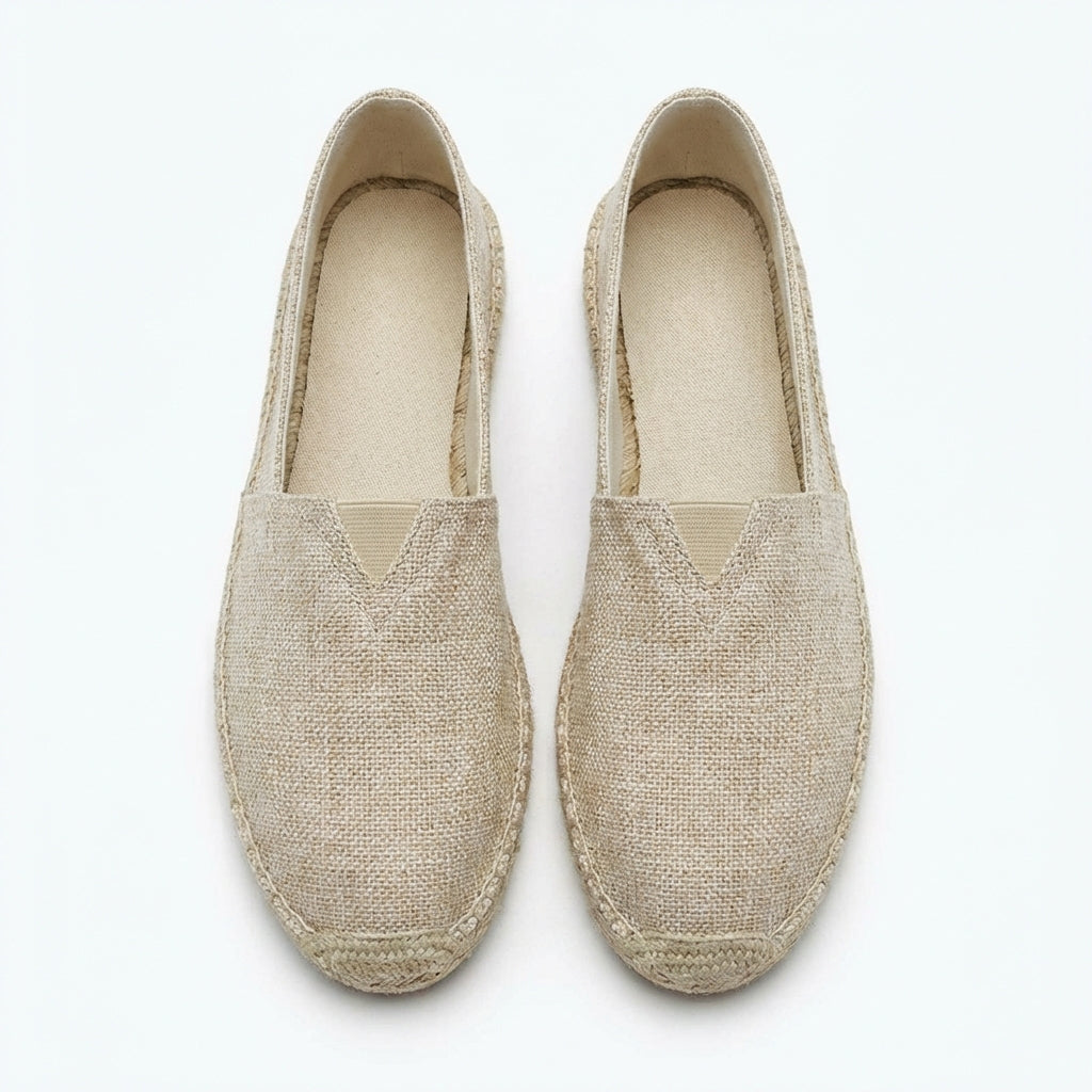 Alpargatas de lino para hombre — mocasines casuales — vacaciones en la playa
