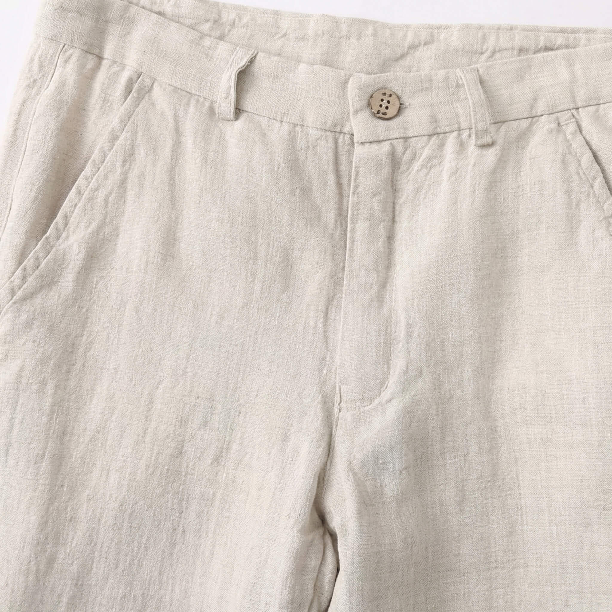 Pantalon en lin homme — coupe droite — tenue décontractée quotidienne