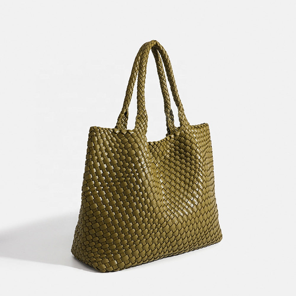 Grand sac cabas femme tressé porté épaule