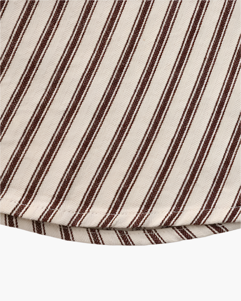 Striped Long Sleeve Shirt in Cotton Blend with Chest Pocket for Men
