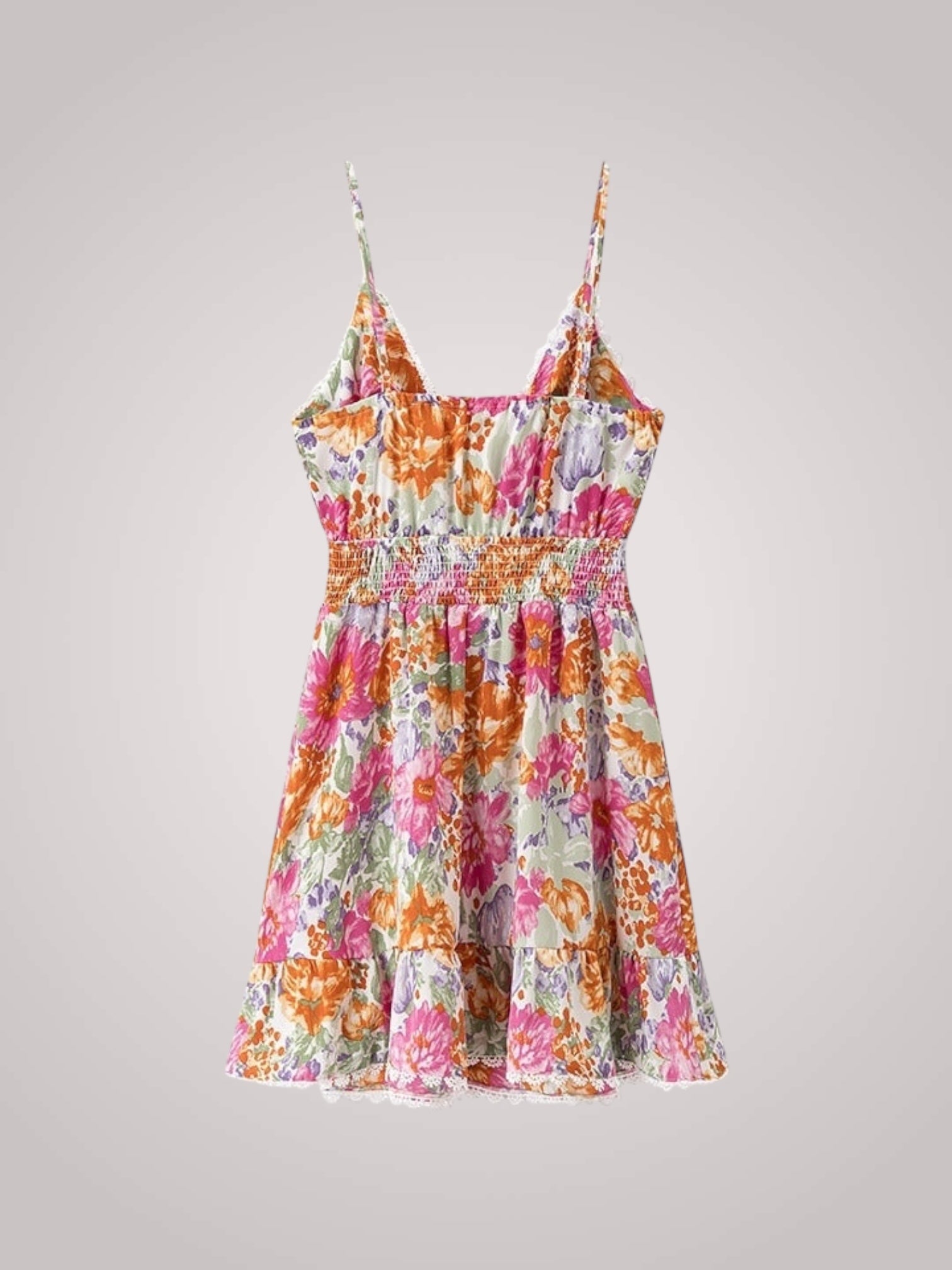 Robe courte à fleurs avec nœud