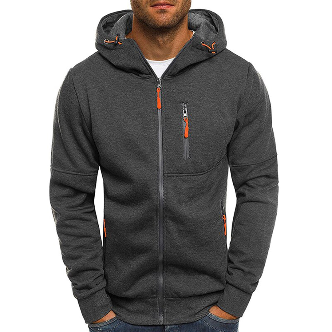 Felpa con cappuccio da uomo, con zip, vestibilità casual e confortevole per tutti i giorni