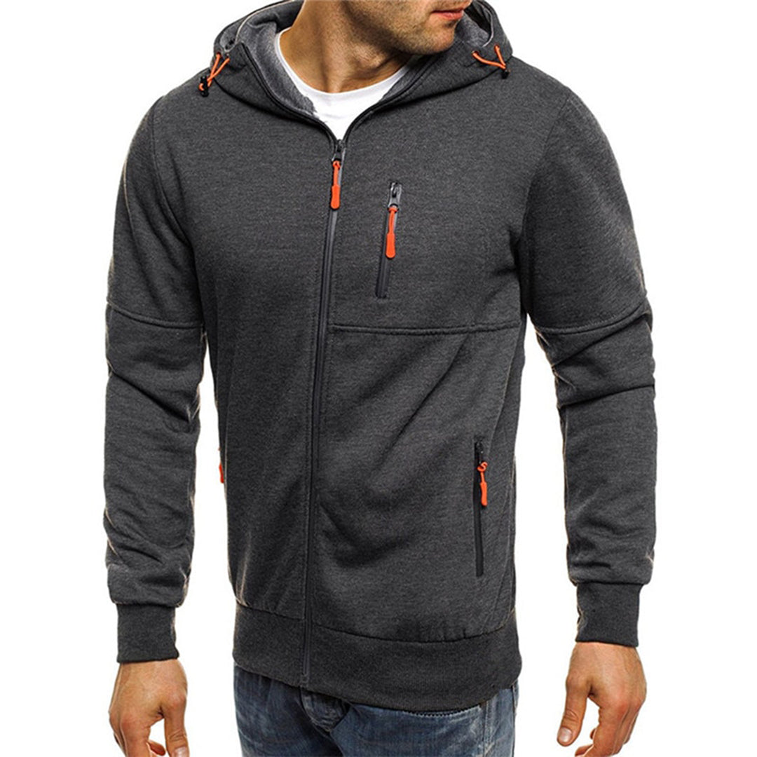 Felpa con cappuccio da uomo, con zip, vestibilità casual e confortevole per tutti i giorni