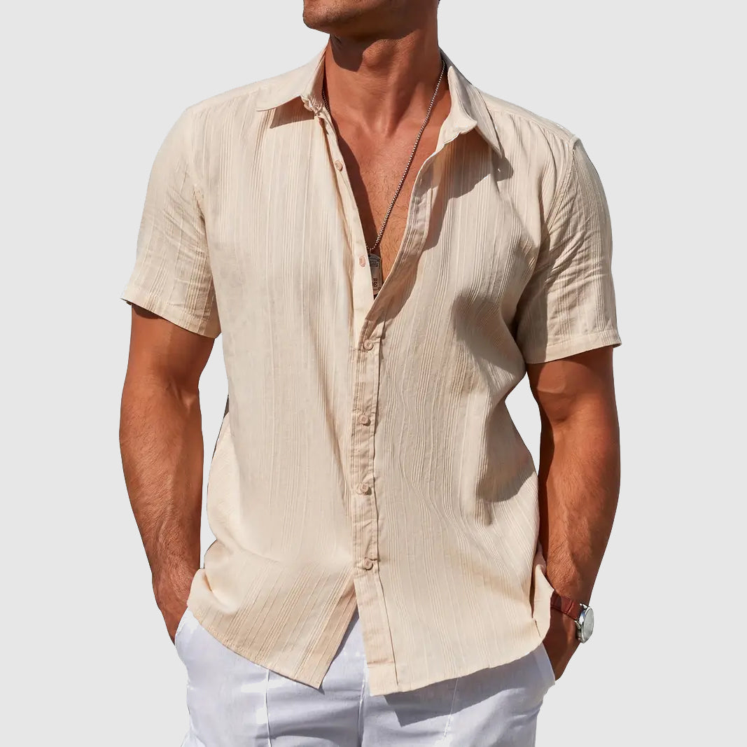 Camisa de hombre de lino texturizado