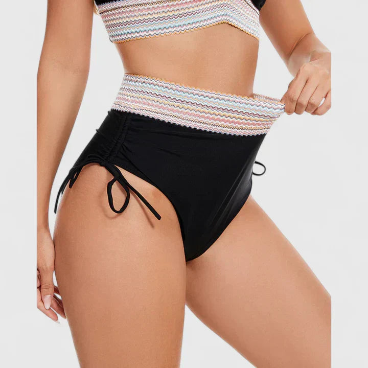 Set de baie două piese cu top halter și slip cu talie înaltă