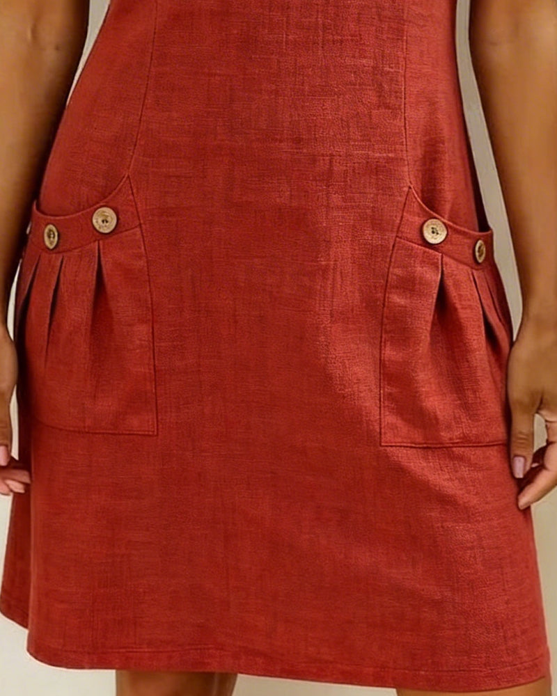 Robe Lin Femme Coupe À Fermeture Éclair
