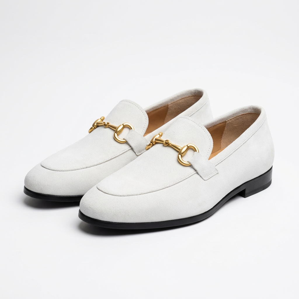 Mocassins à Bout Pointu en Microfibre avec Boucle Métallique pour Homme