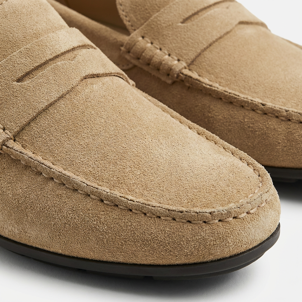 Mocassins de Conduite en Daim de Vache avec Bride Penny pour Homme