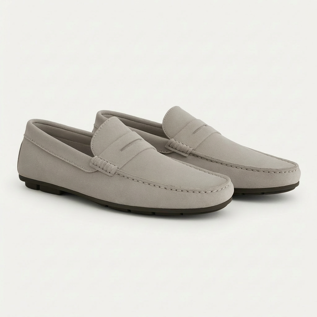 Mocassins de Conduite en Daim de Vache avec Bride Penny pour Homme