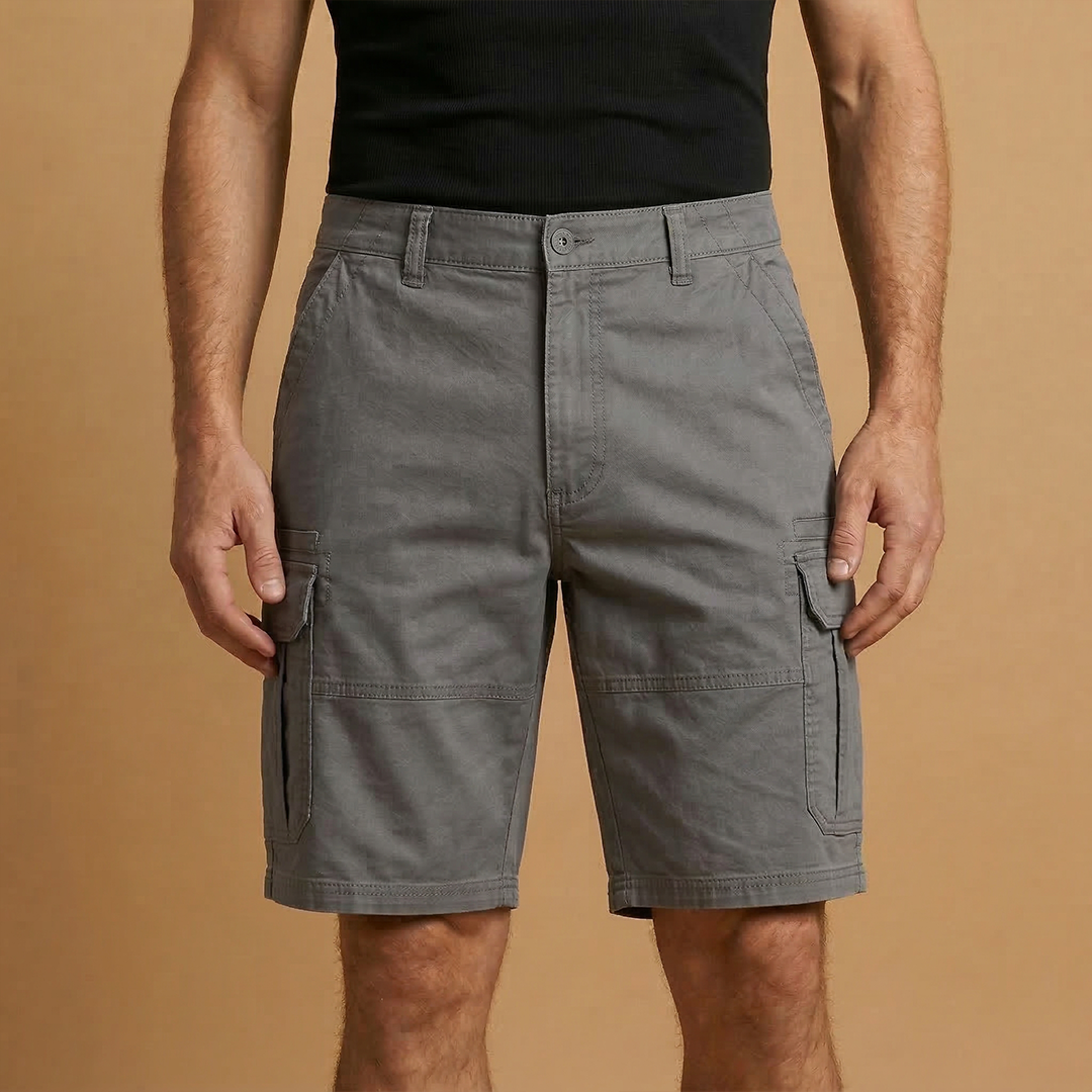 Bermuda cargo masculina curta | bermuda casual com bolsos para praia